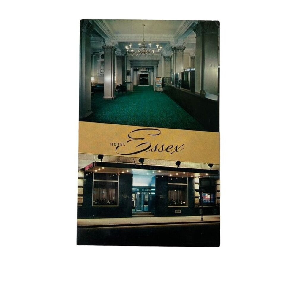 Vintage Postcard Hotel Essex Boston Massachusetts u Famous Lounge Bar Collectibl